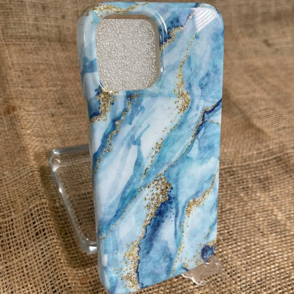 Blue & Gold Marble Case for iPhone PRO MAX